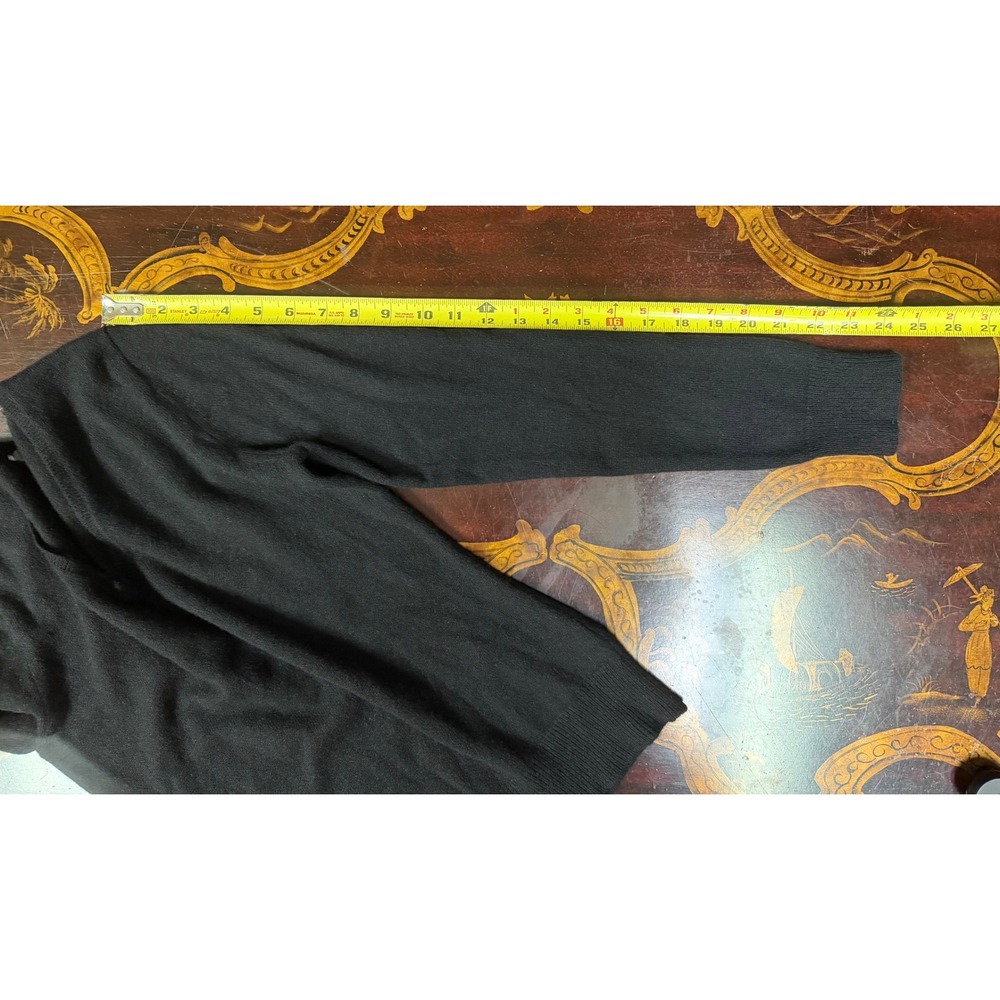 Apt 9 Womens Black 100% Cashmere V Neck Long Sleeve Sweater Minimalist Career M - Picture 6 of 13
